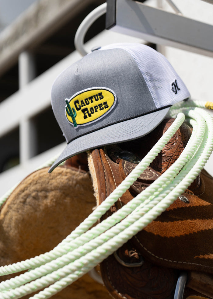 HOOEY Cactus Rope Patch Trucker Cap, Grey