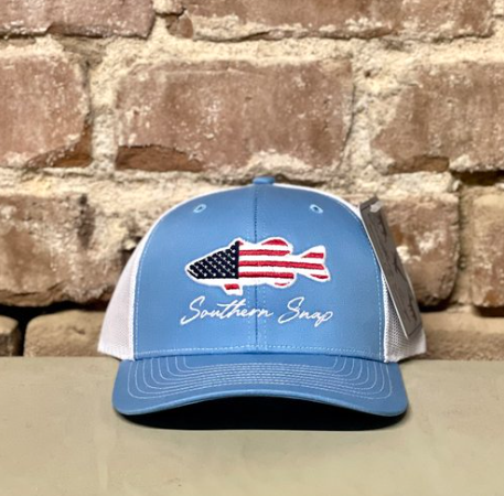 SOUTHERN SNAP USA Flag Largemouth Bass Trucker Hat